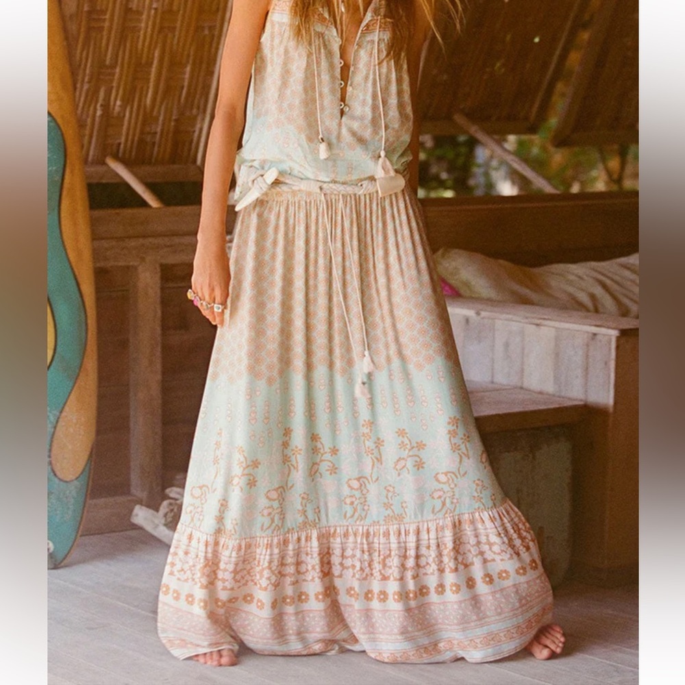 NEW 🪷 SPELL SWEET NOTHINGS MAXI SKIRT Bohemian Floral Maxi Skirt size L